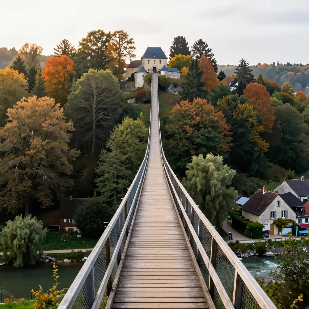 Sainte-Cécile Himalayan footbridge: aerial crossing of the Semois