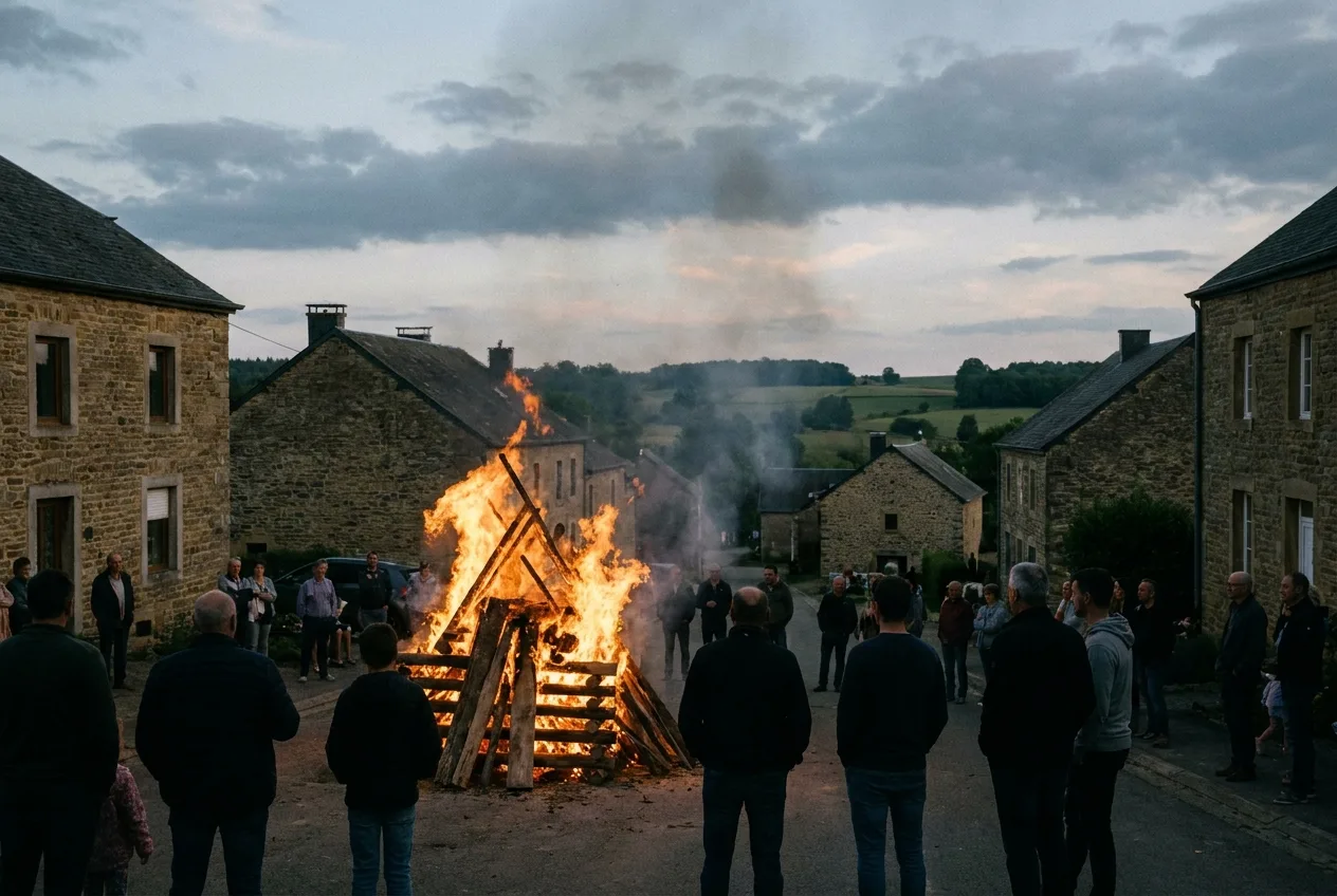 Traditionelles Johannisfeuer in Chenois