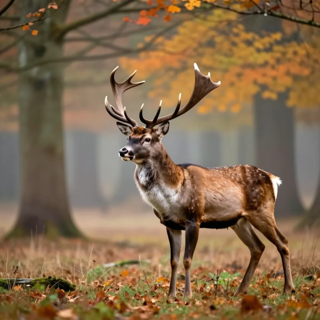 Red deer rutting season in the Ardennes forests